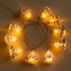 Guirlanda Decorativa De Natal Com Luzes Led 2,20 M Abete Branco Cálido - Sklum