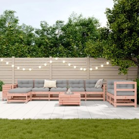 10 pcs conjunto sofás jardim madeira abeto-de-douglas