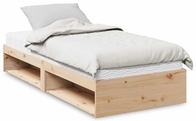 Sofá-cama com colchão 80x200 cm madeira de pinho maciça
