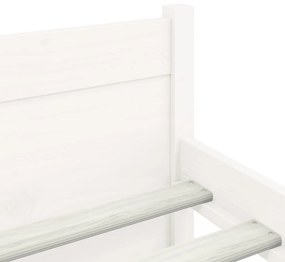 Estrutura de cama super king pinho maciço 180x200 cm branco