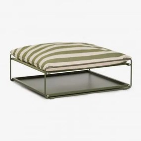 Puff De Jardim Conversível Em Mesa Auxiliar Amaro Tapioca Beige - Verde Azeitona Profundo - Sklum
