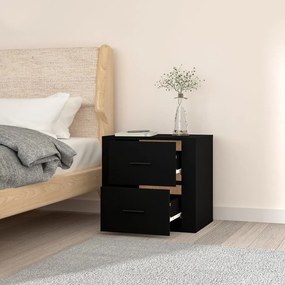 Mesa de cabeceira de parede 50x36x47 cm preto