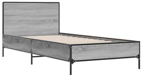 Estrutura cama 100x200 cm derivados madeira/metal cinza sonoma