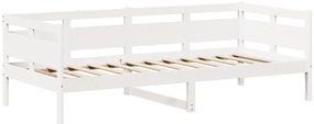 Sofá-cama com telhado 80x200 cm madeira de pinho maciça branco