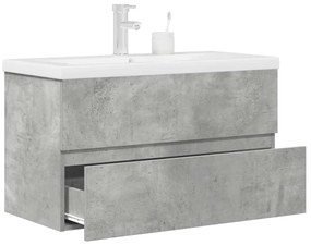 vidaXL 2 pcs conj. móveis casa banho derivados madeira cinza cimento