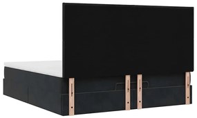 Estrutura de cama otomana com colchões 180x200cm veludo preto
