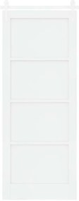 Porta Deslizante vidaXL com Conjunto de Ferragens Branca 83x211 cm Mad