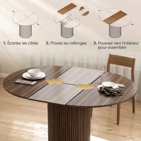 Mesa de Jantar Extensível (CADEIRAS NÃO INCLUIDAS), 150 x 110 x 75 cm, para 6 a 8 Pessoas, Cor Nogueira
