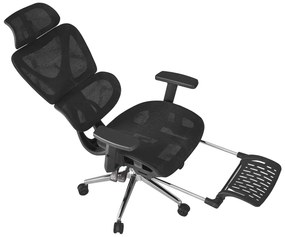 Cadeira de escritório LORRIS, alto, ergonômico, rede e assento preto