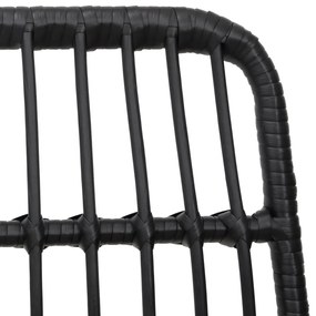 Cadeiras de jardim 2 pcs 48x62x84 cm vime PE preto