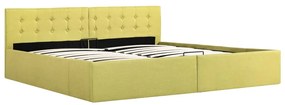 Cama hidráulica com arrumação 180x200 cm tecido amarelo-lima
