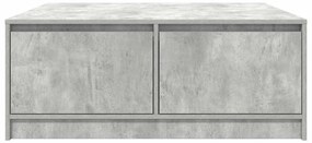 Mesa de centro com gavetas 100x100x40 cm cinzento-cimento