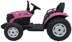 Trator elétrico para Crianças 24V GROW 1804 Rodas de EVA, Assento de couro Rosa