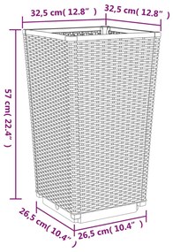 Vasos/floreiras 2 pcs 32,5x32,5x57 cm PP cinzento