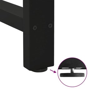 Pés para mesa de jantar pretos 2 peças 70x(72-73) cm aço