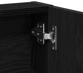 Mesa de Maquiagem com Espelho e Luzes LED Madeira de Carvalho Preto