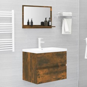 Espelho WC 60x10,5x37 cm derivados de madeira carvalho fumado