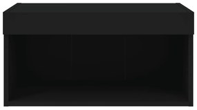 Móvel de TV com luzes LED 60x30x30 cm preto