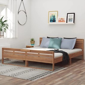 vidaXL Estrutura de cama 180x200 cm madeira de teca maciça