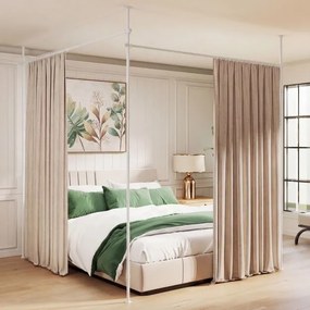 Barra para Cortina Divisória (CORTINAS NÃO INCLUIDAS), Instalação sem Perfuração, Branco
