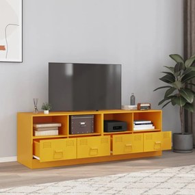 Móveis de TV 2 pcs 67x39x44 cm aço amarelo mostarda