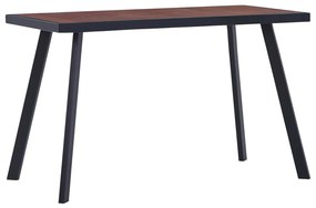 Mesa de jantar 120x60x75 cm MDF cor madeira escura e preto