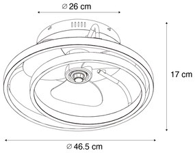 Ventilador de teto branco com LED e controlo remoto - Kees Design