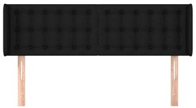Cabeceira de cama c/ abas tecido 147x16x78/88 cm preto