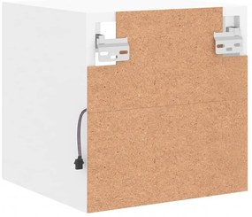 Móveis de parede p/ TV com luzes LED 2 pcs 30x28,5x30 cm branco