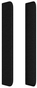 Cabeceira de cama c/ abas tecido 183x16x118/128 cm preto