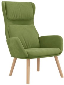 Cadeira de descanso com banco veludo verde-claro