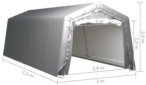 Tenda de armazenamento 300x750 cm aço cinzento