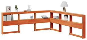 vidaXL Estante cabeceira forma de L 180 cm pinho maciço castanho-mel