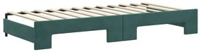 Sofá-cama com gavetão 90x200 cm veludo verde-escuro