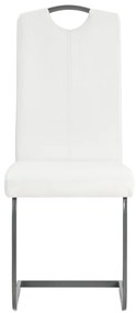 Cadeiras de jantar cantilever 4 pcs couro artificial branco