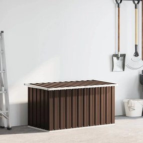 Caixa de arrumação para jardim 129x67x65 cm castanho