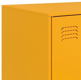 Aparador 67x39x107 cm aço amarelo mostarda