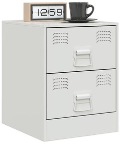Mesas de cabeceira 2 pcs 34,5x39x44 cm aço branco
