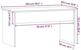 Mesa de Centro Beira Elevatória de 102 cm - Branco Brilhante - Design