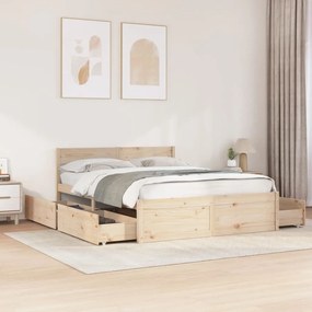 Cama sem colchão 160x200 cm madeira de pinho maciça