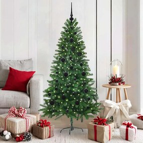 vidaXL Árvore de Natal com 150 LEDs com suporte Verde 150 cm PE