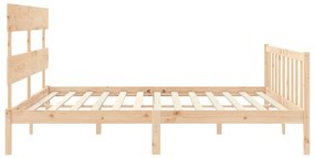 Cama sem colchão 200x200 cm madeira de pinho maciça