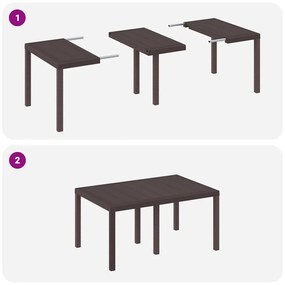 Conjunto de Jantar de Jardim 5 pcs Castanho 150 x 100 x 73 cm