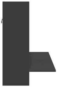 Secretária de parede 105x48x75 cm derivados de madeira preto
