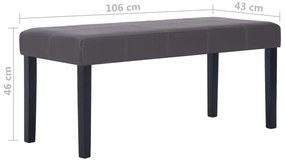 Banco 106 cm couro artificial cinzento