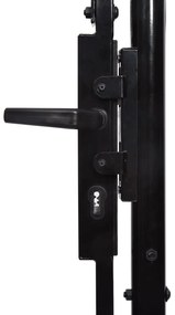 Portão de vedação individual com topo arqueado aço 1x1m preto