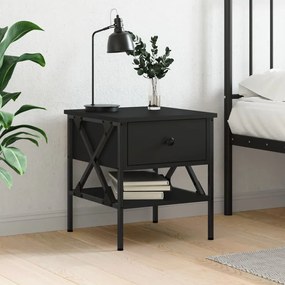 vidaXL Mesa de cabeceira 40x42x45 derivados de madeira preto