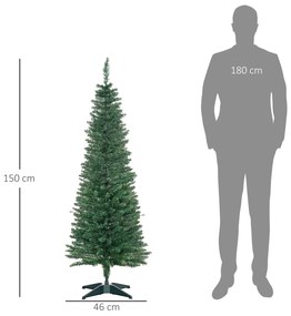 HOMCOM Árvore de Natal Artificial 150cm Ignífugo com 294 Pontas de Ram