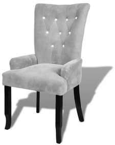 Poltrona em veludo prateado