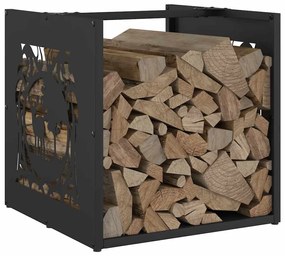 Suporte para lenha 40x40x40 cm aço laminado a frio preto